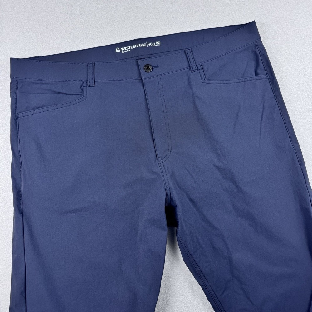 Western Rise Evolution Chino Pant Men 40x30 Navy Slim Fit Golf Performance